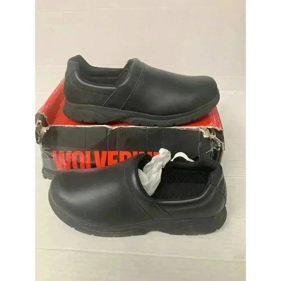 1336. NEW! WOLVERINE Men\'s Serve SR LX Slip-On Food Service Shoe, Black, 9 Mens main image 5
